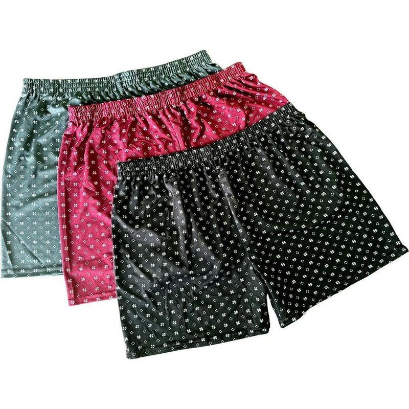 Kit 3 Samba Canção Pijama Estampado/Liso Masculino Short Dormir